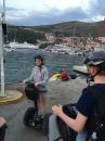 Dubrovnik Harbour by Segway: Will and Millie demonstrate confidence in controlling their machines close to the water